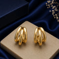 Triple Loop Gold Hoops